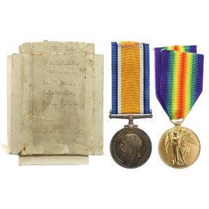 The British War Medal and Victory Medal with Box.