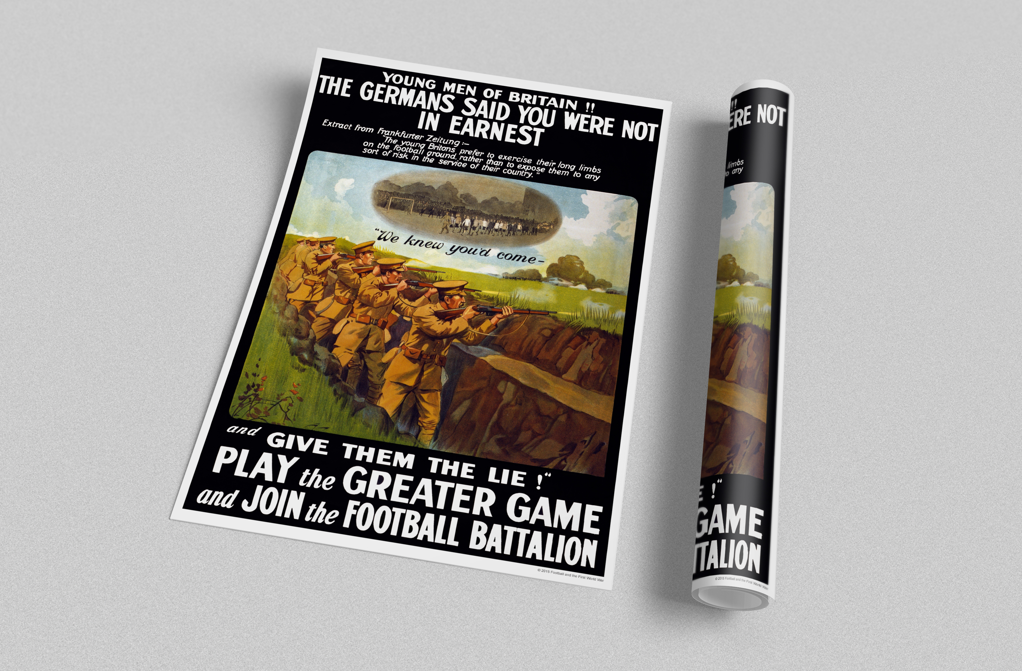 Football Battalion Poster World War 1 Football Battalion Recruitment Poster